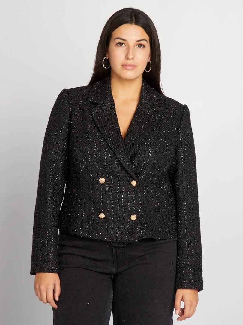 Veste en tweed   noir