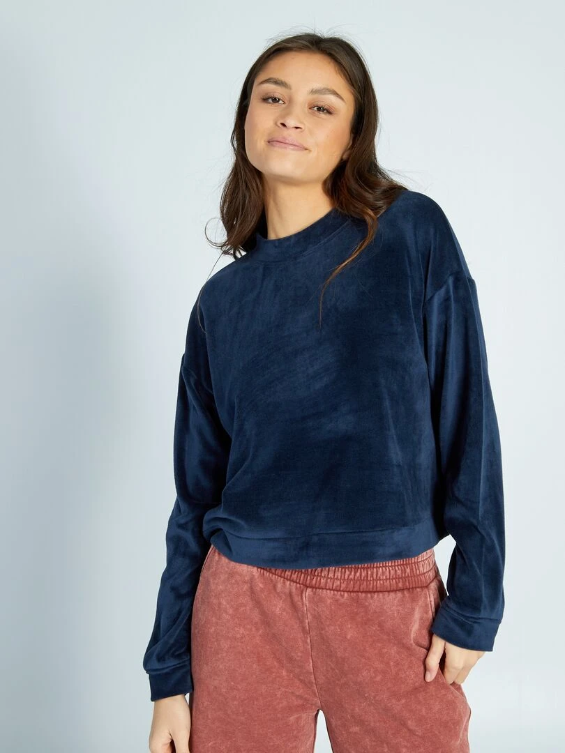 Sweat de nuit en polaire bleu marine