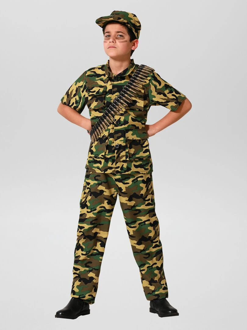 Déguisement militaire 3 pièces Kaki