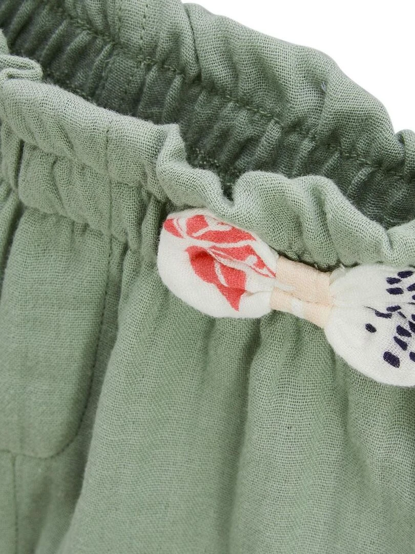 Short enfant en gaze de coton Calipso   Kaki