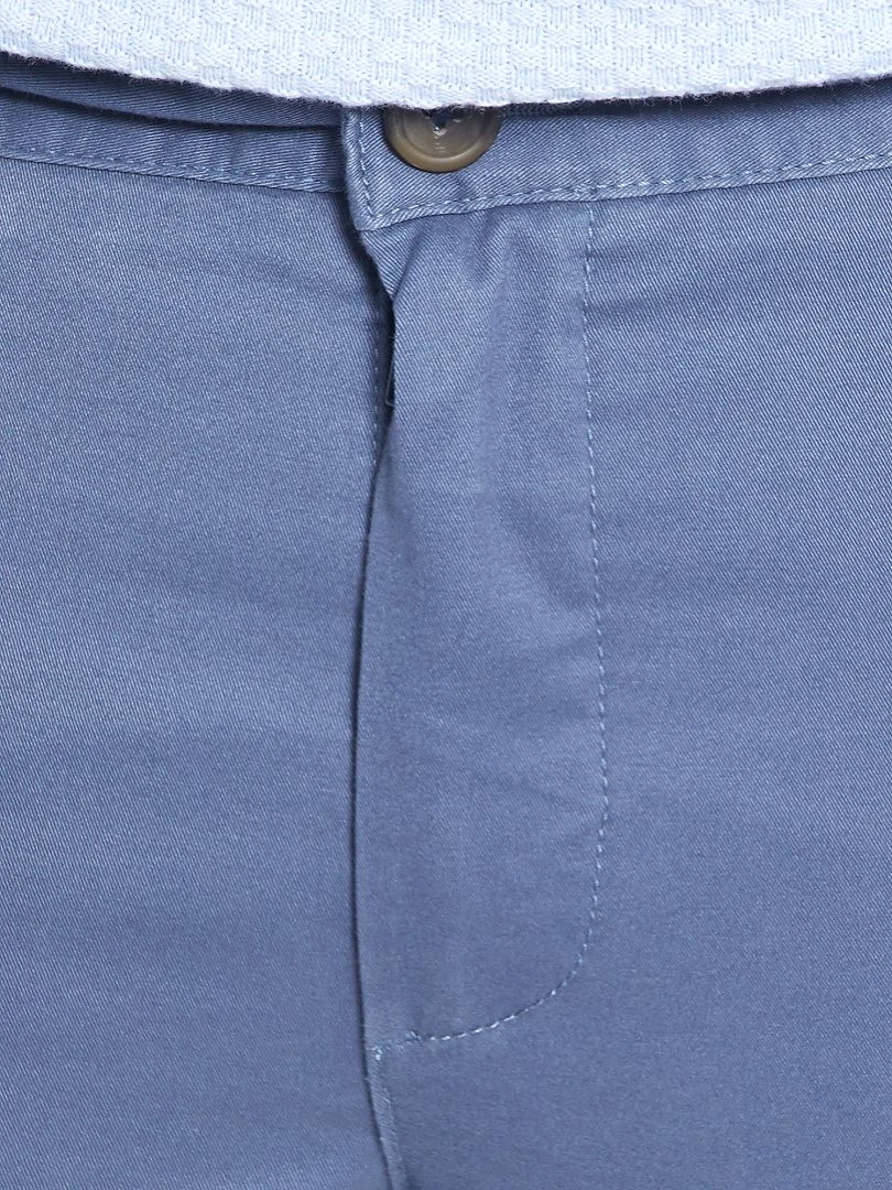 Chino slim en coton stretch   L30   bleu gris