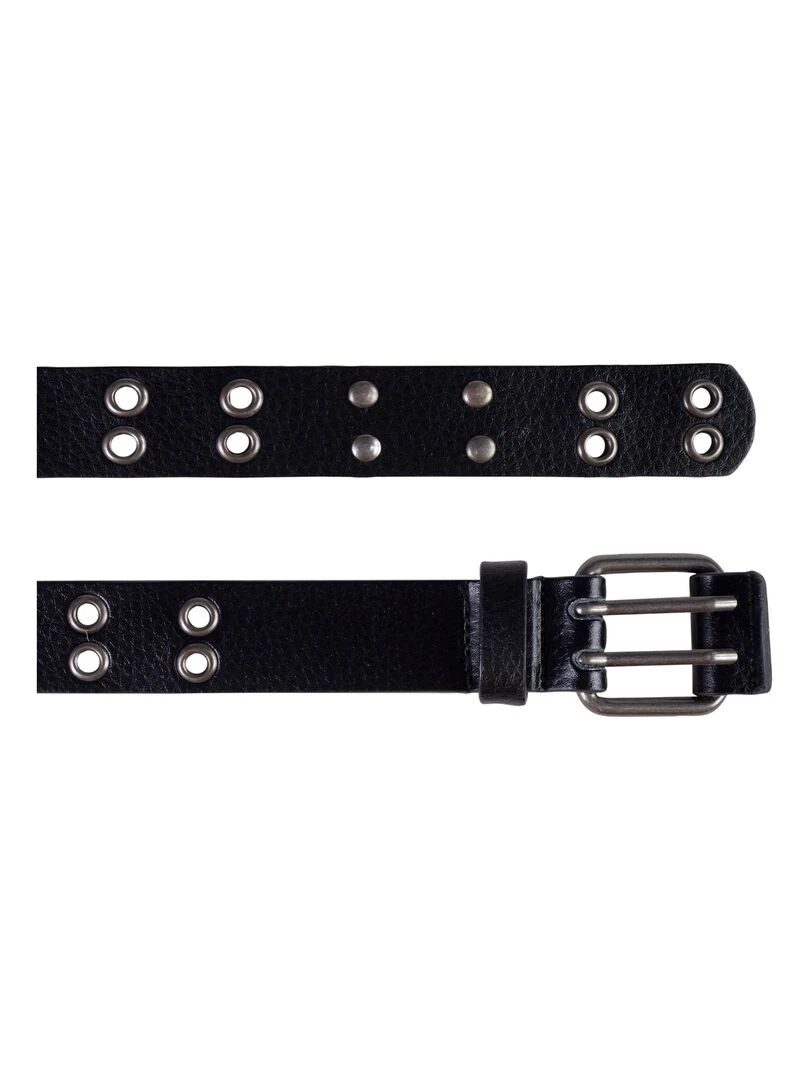 Ceinture Femme grainée Noir œillet Noir