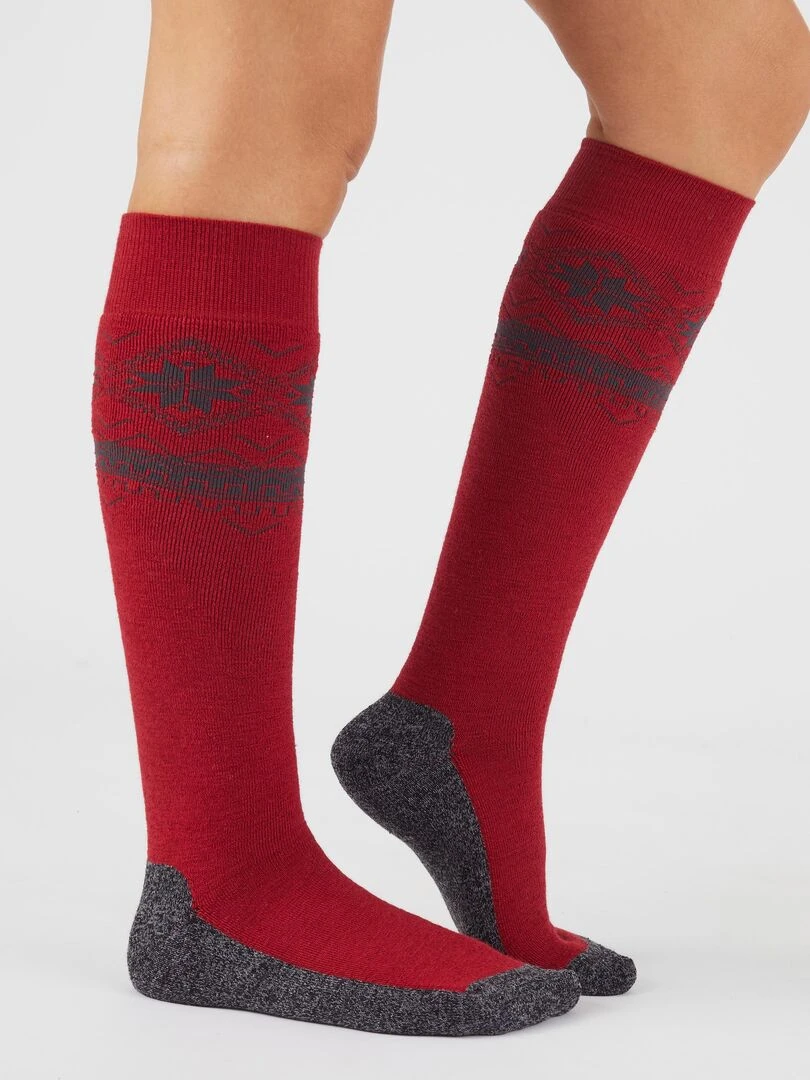 Chaussettes de ski mixtes Thermolactyl Damart Rouge