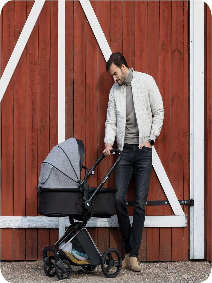 Poussette 2 en 1 "Nasjö" gris   Gris