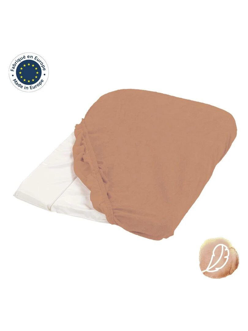 Candide   Housse de matelas à langer cassonade éponge 50x75cm   Orange