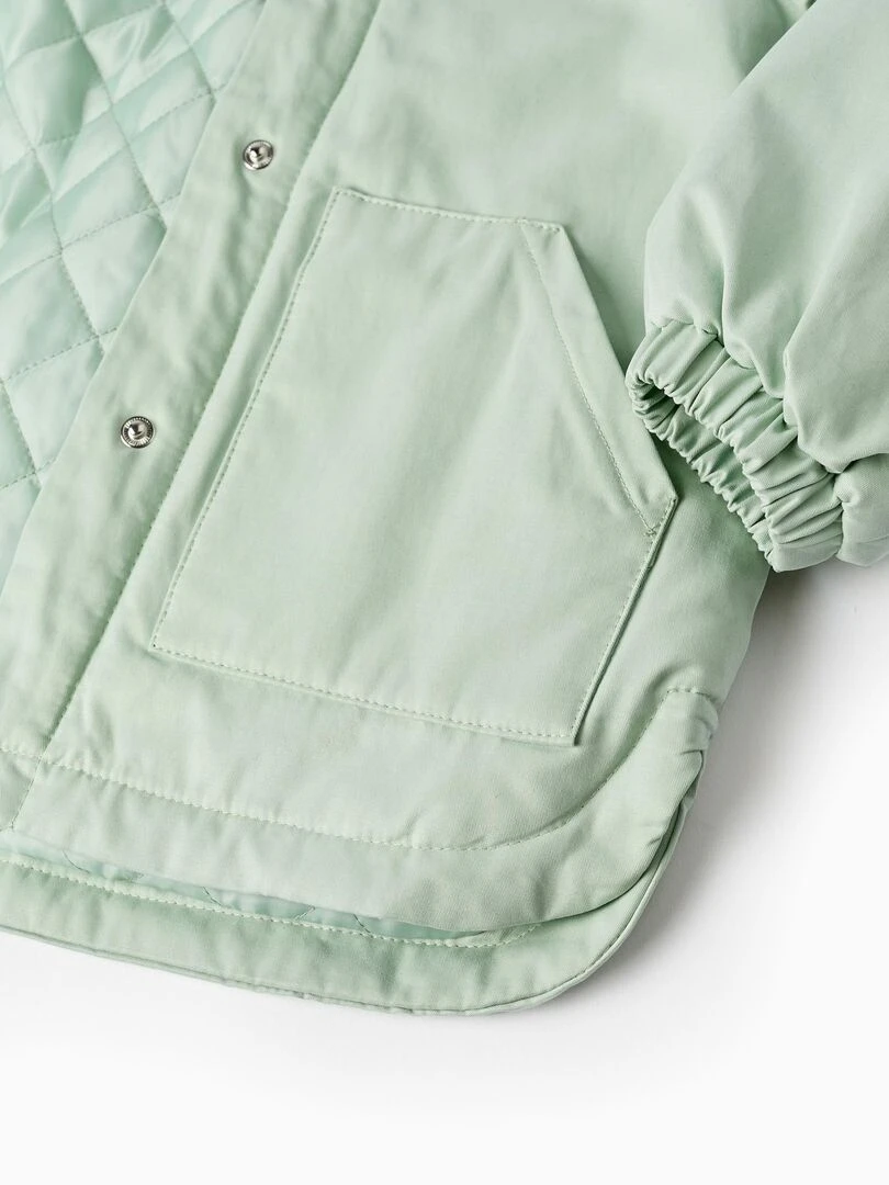 Parka en sergé avec capuche pour fille  SICILIAN DAYS   Vert clair