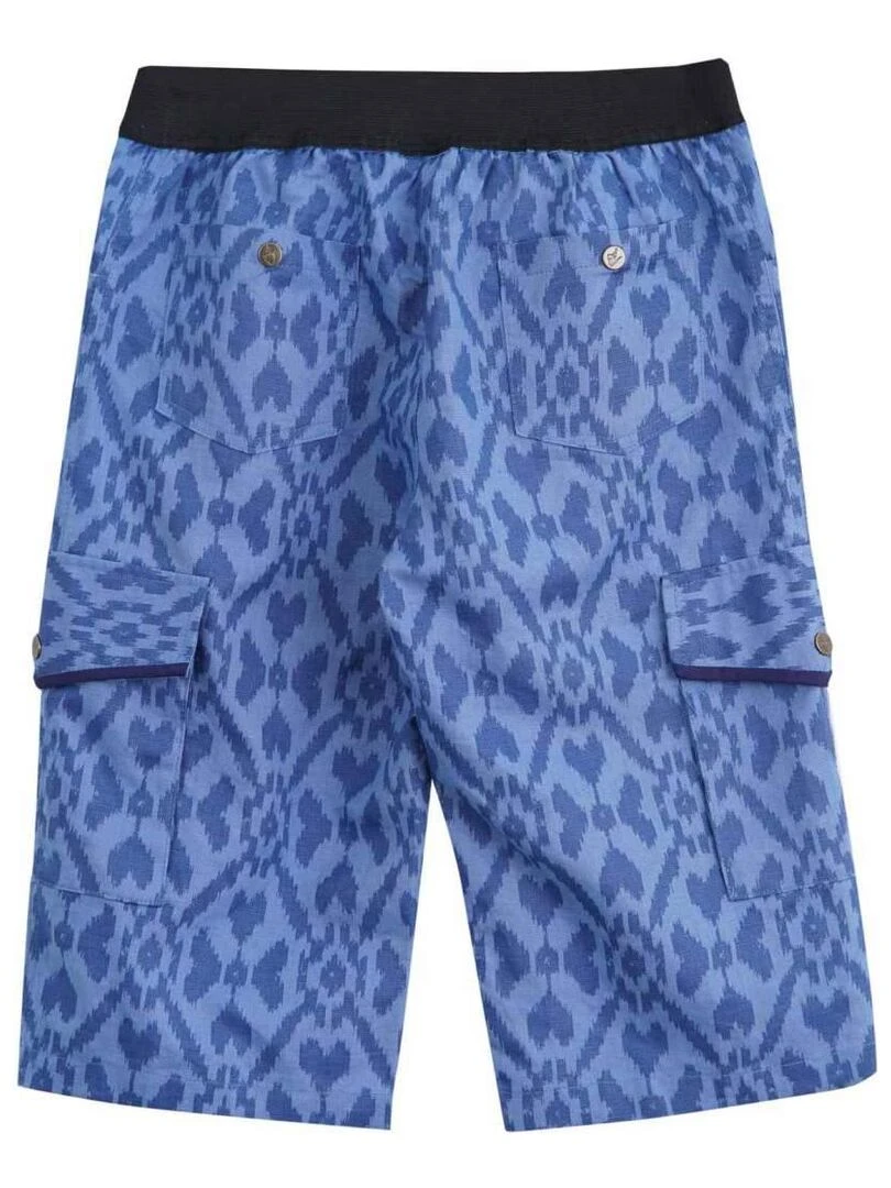 Bermuda  Imprimé Tie and Dye  Poches Cargo  ARCACHON   'LA FAUTE A VOLTAIRE'   Bleu