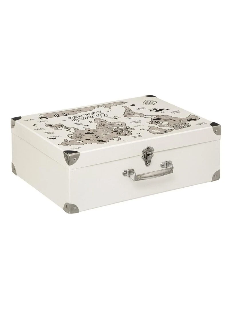 Valise motif monde Blanc