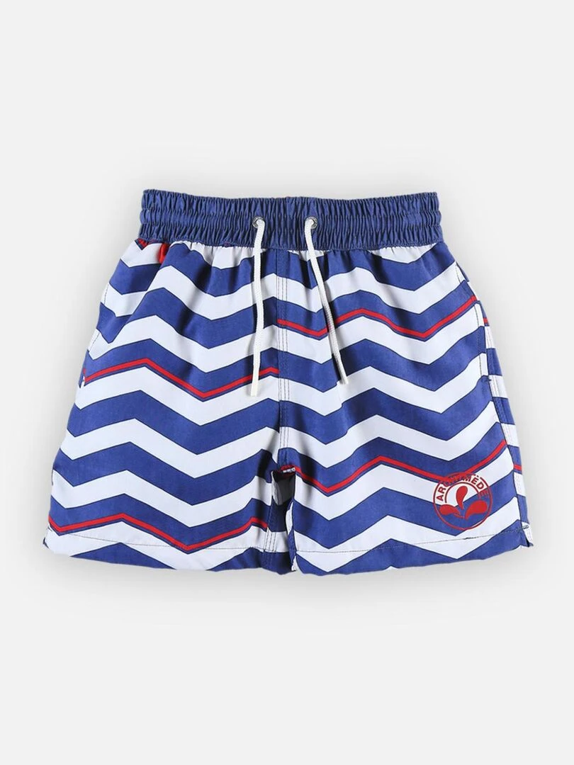 Short de bain rayé Archimède Bleu