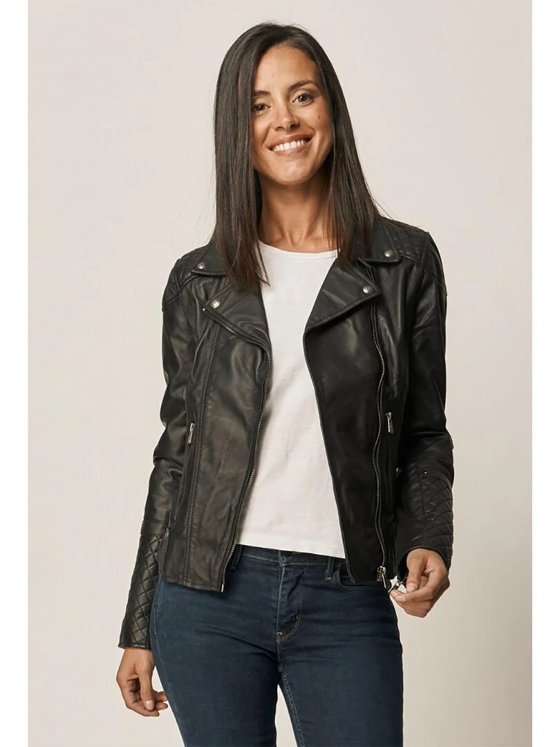 Lee Cooper Veste manches longues cuir regular fit BERTHE Noir