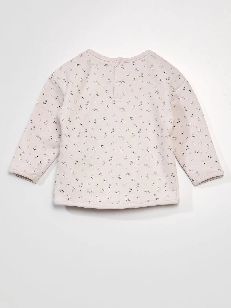 Sweat en molleton imprimé   Rose