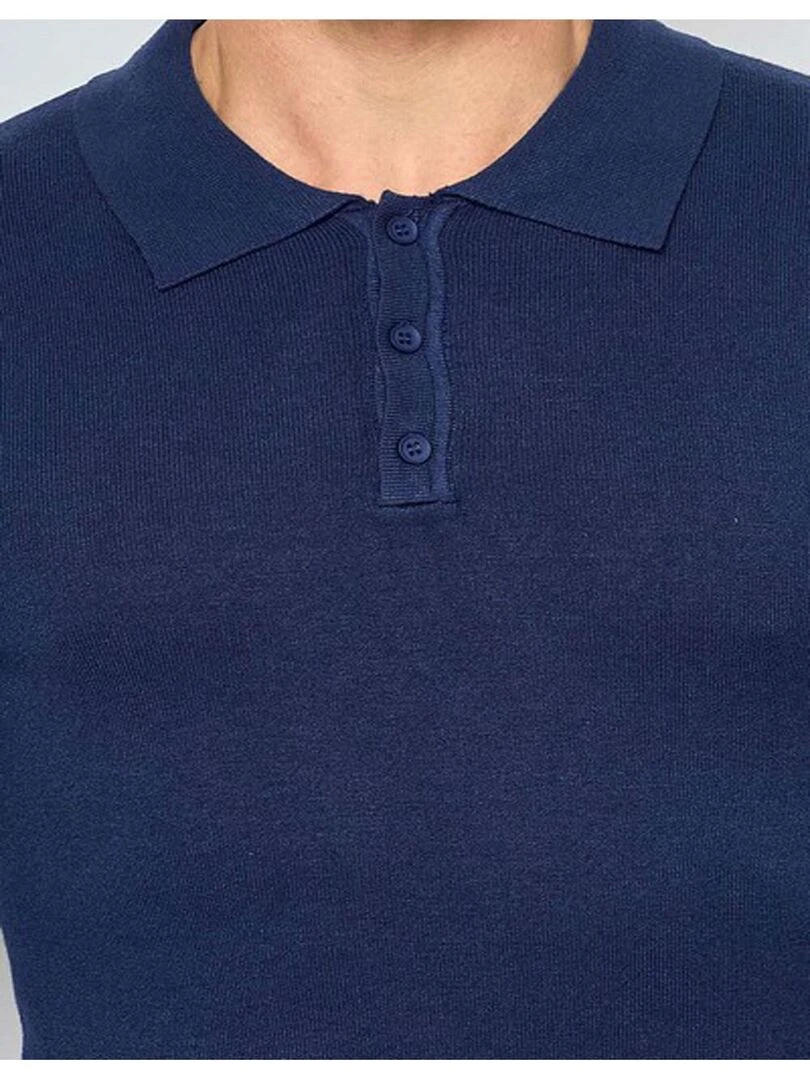 Pull col polo Kebello   Bleu