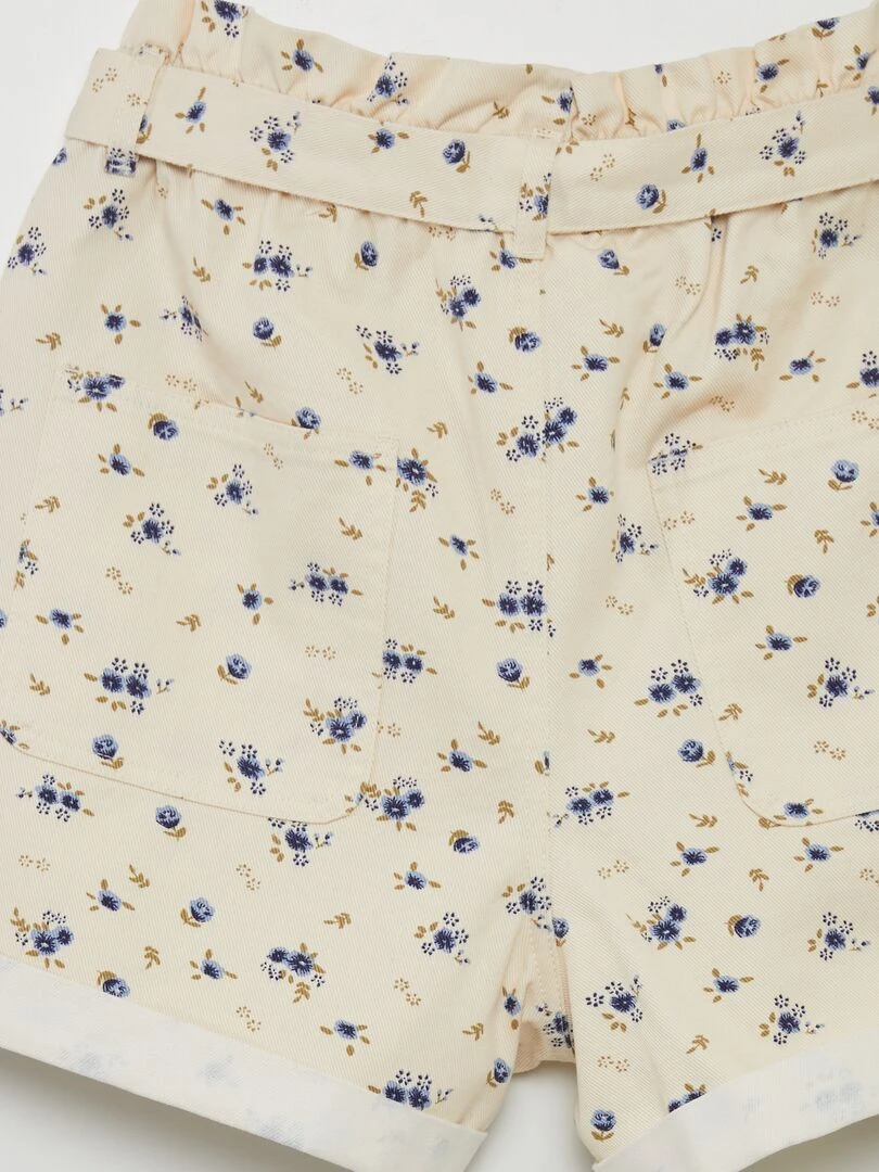 Short fleuri paper bag 'JDY'   Beige