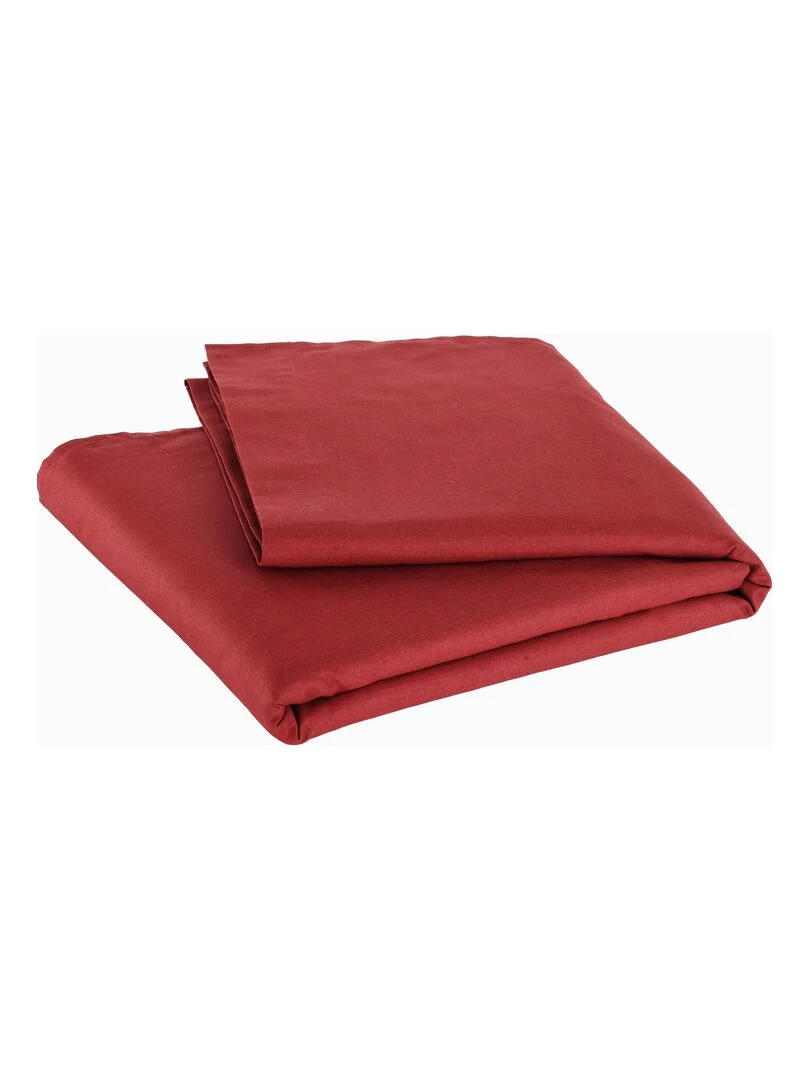 Drap plat pour lit bébé 100% coton Bio 'P'tit Basile' Rouge bordeaux