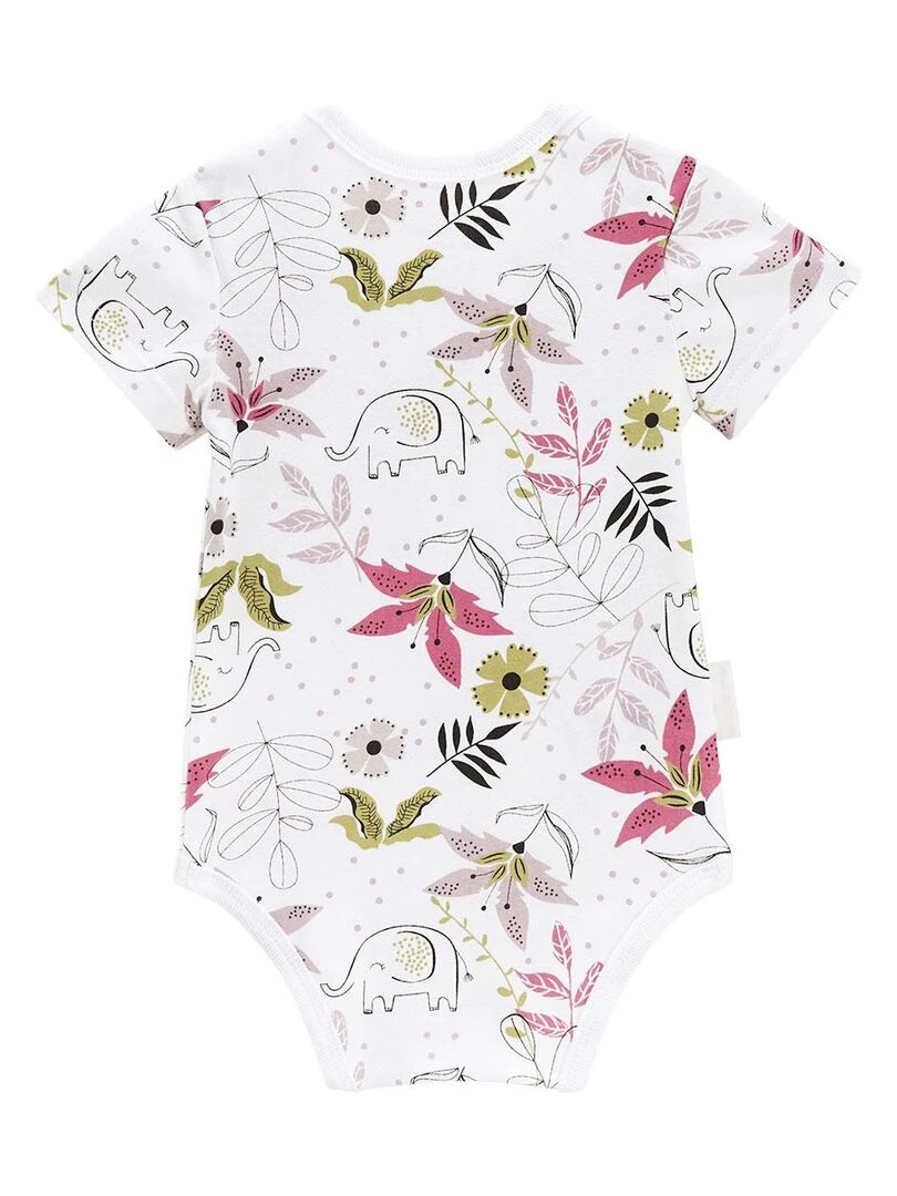 Lot de 2 bodies bébé manches courtes Singapour   Ecru