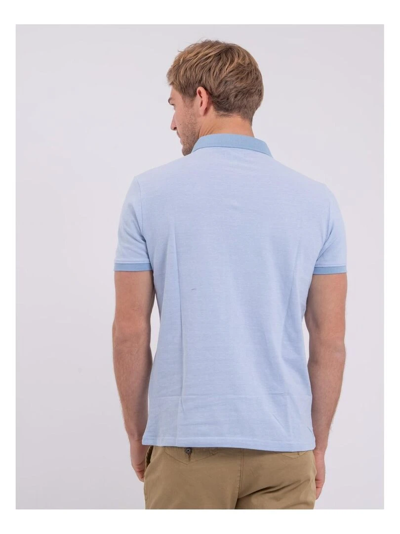 Polo manches courtes pur coton PIKTO Bleu