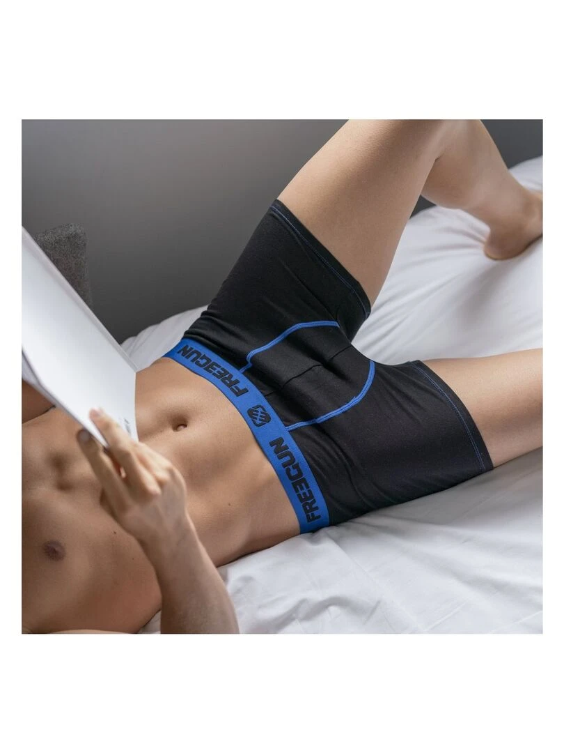 Lot de 9 Boxers coton homme E1 Freegun   Noir