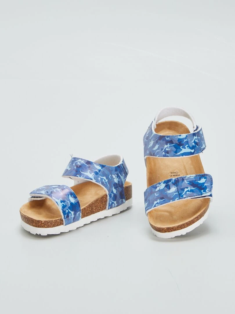 Sandales à scratchs   Bleu