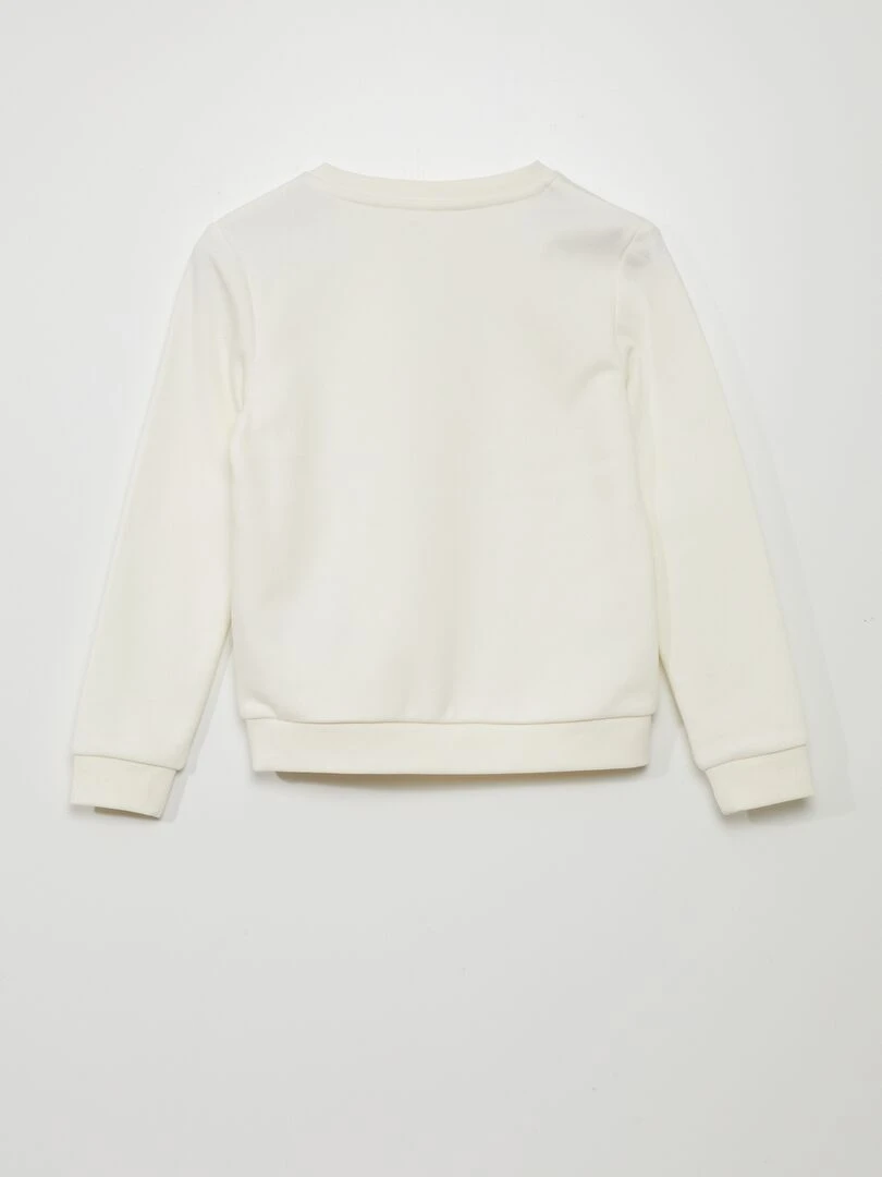 Sweat en molleton imprimé fantaisie   Blanc