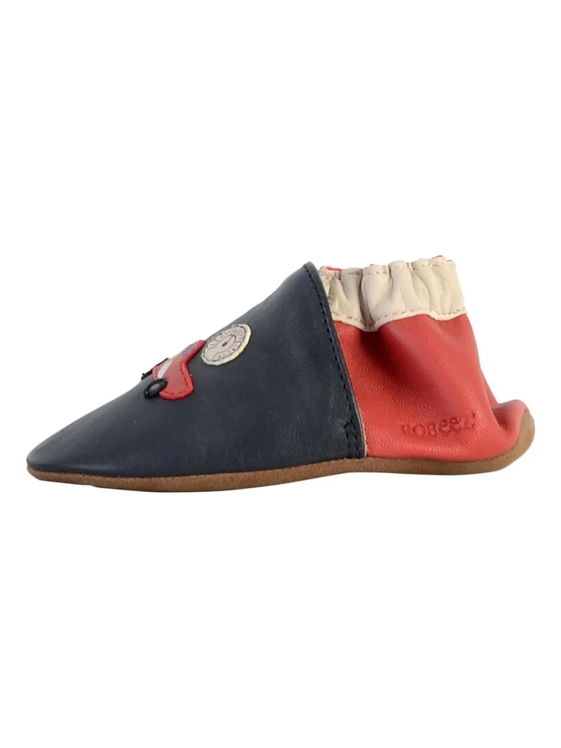 Coffret Chausson Cuir Bebe Robeez Chrono Driving Bleu