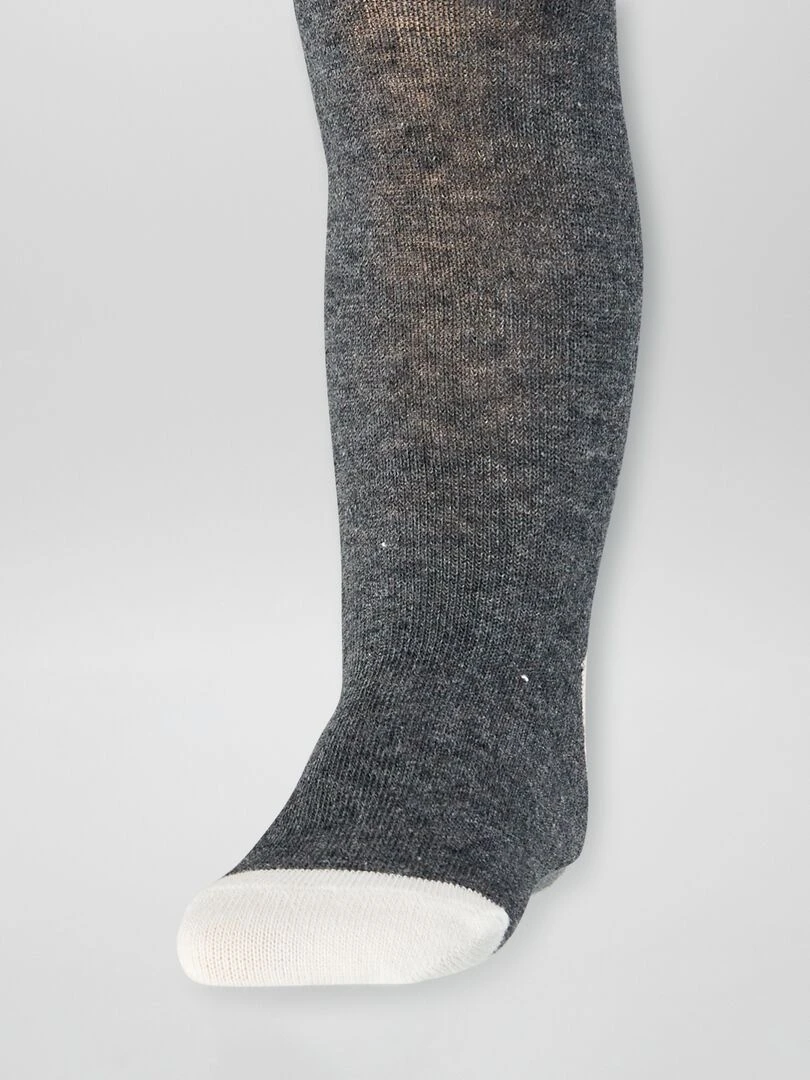 Lot de 2 collants chauds   Gris/blanc