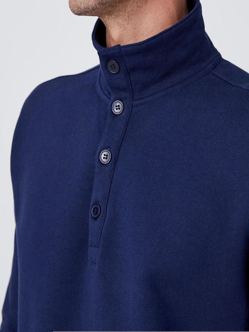 Sweat col montant molleton Damart Bleu