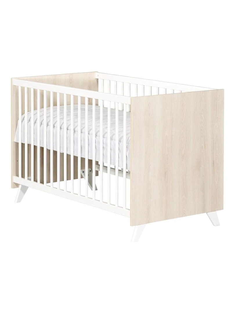 Lit bébé SCANDI   BABYPRICE   Blanc Beige