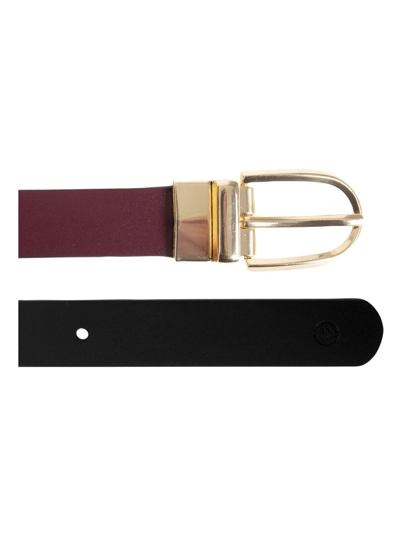 Ceinture Femme 2 en 1 Noir / Bordeaux Noir Bordeaux