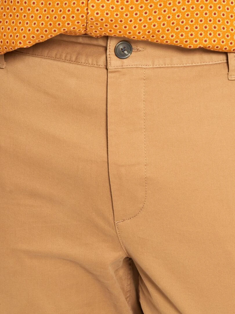 Chino slim en coton stretch   L30   marron