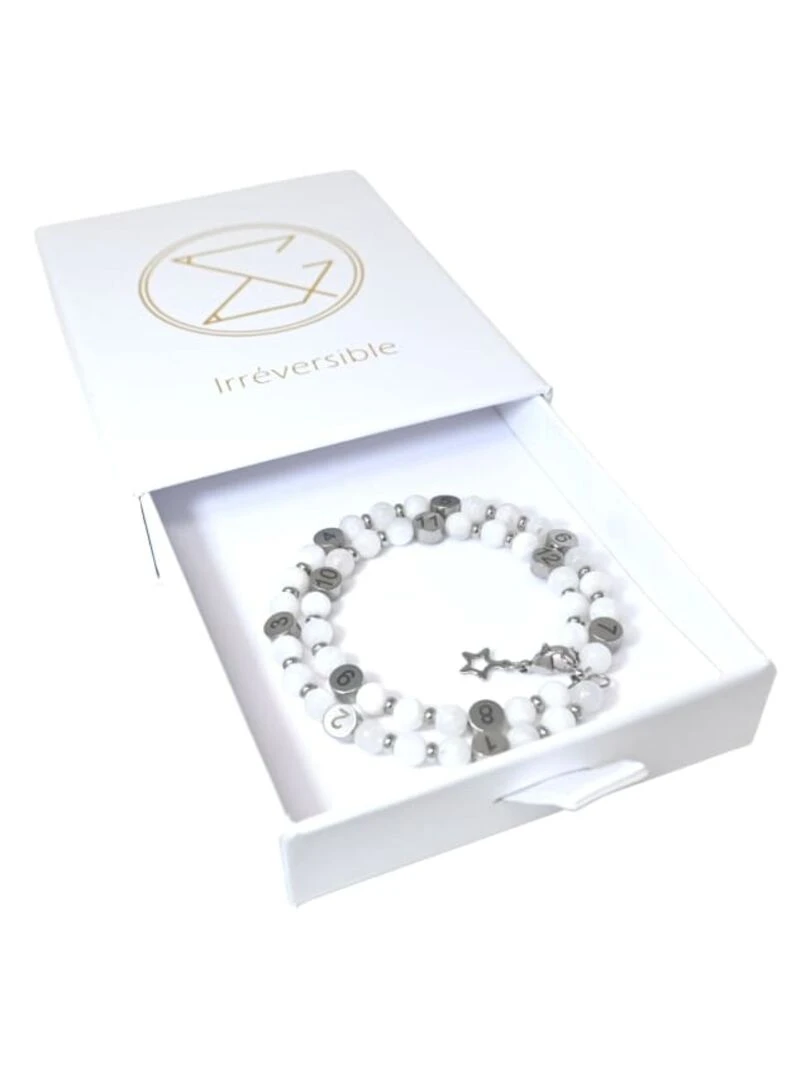 Bracelet d'allaitement   Pierre de lune   Blanc