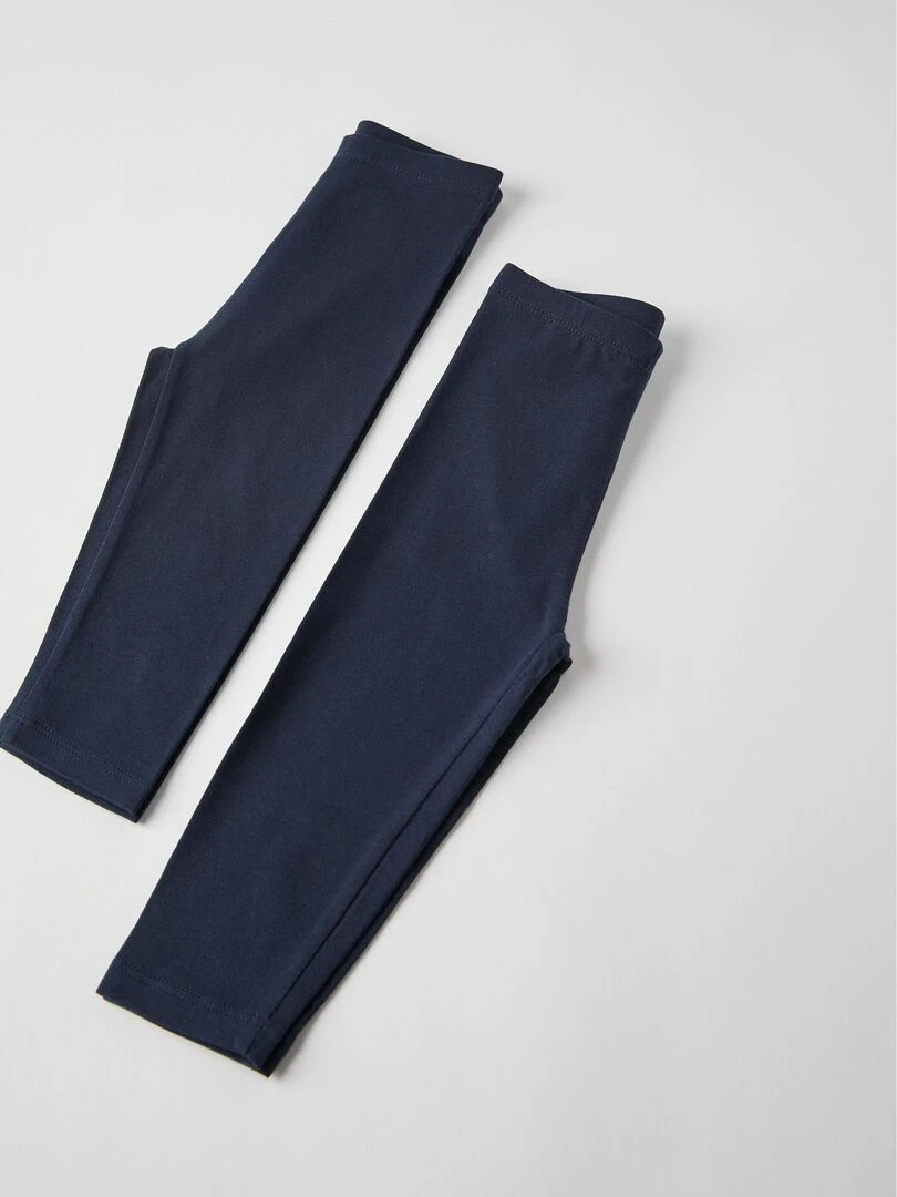 2 Leggings en Coton Bébé Fille  LAND OF THE RISING SUN   Bleu foncé