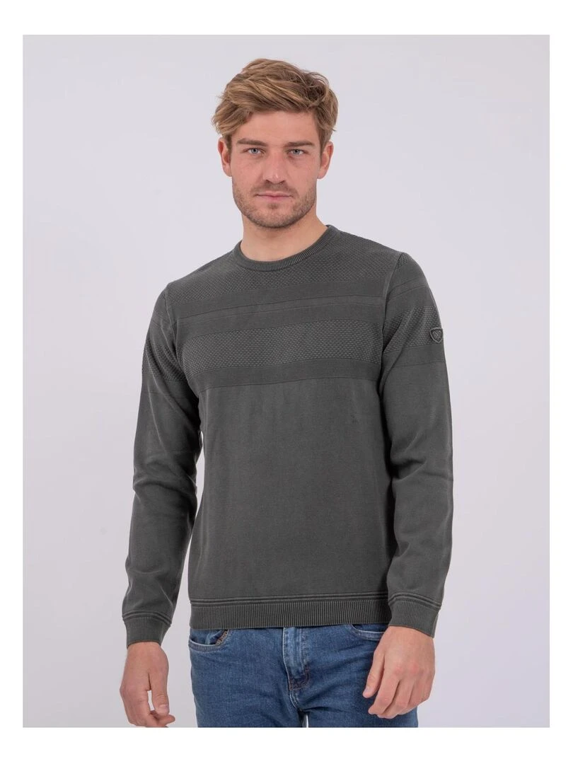 Pull fin col rond AMAZARIN Kaki