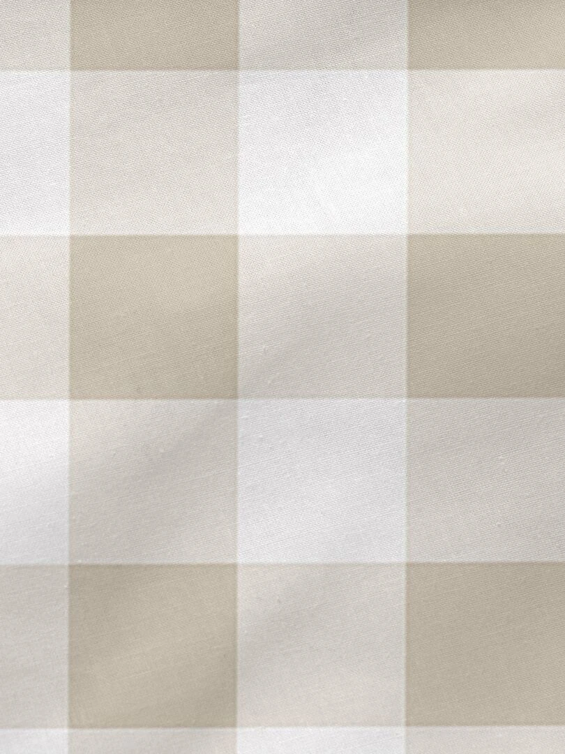 Drap housse Vichy Berceau "Happyfriday"   Beige