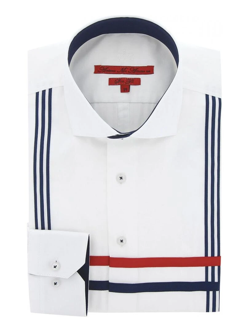 Chemise cintrée satin de coton FLAG Blanc