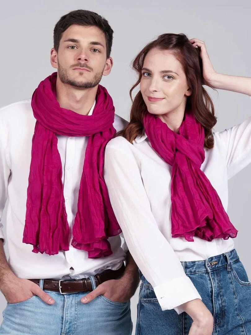 Chèche coton Uni Rouge cerise