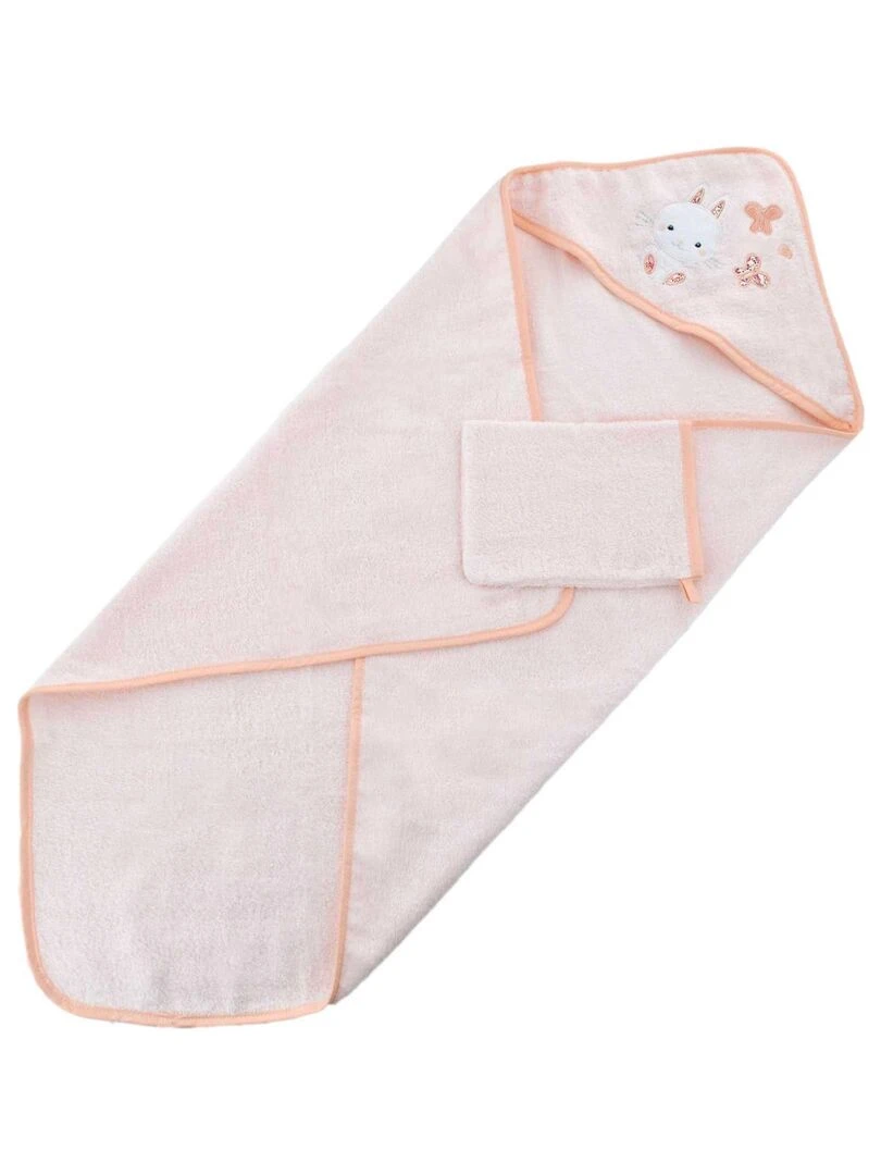 Cape De Bain Et Gant Lapinou Rose