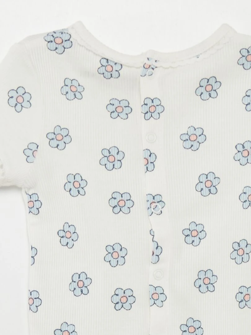 T shirt côtelé   Blanc