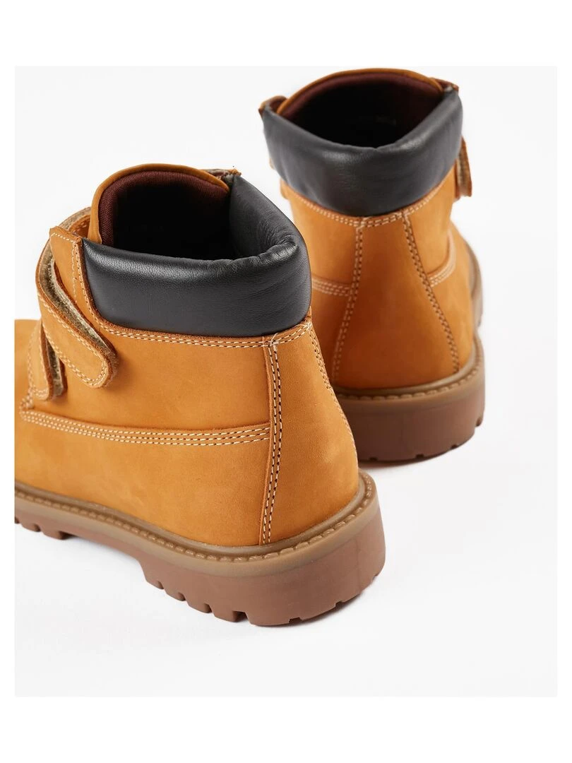 Bottes avec Fermetures à Scratch pour Garçon   ROYALS OFF DUTY   Beige foncé