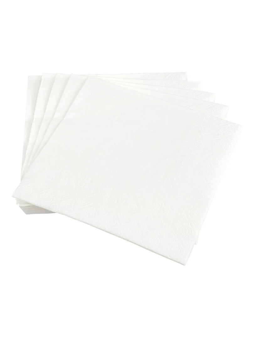Lot de 20 serviettes en papier Tendance Uni Blanc