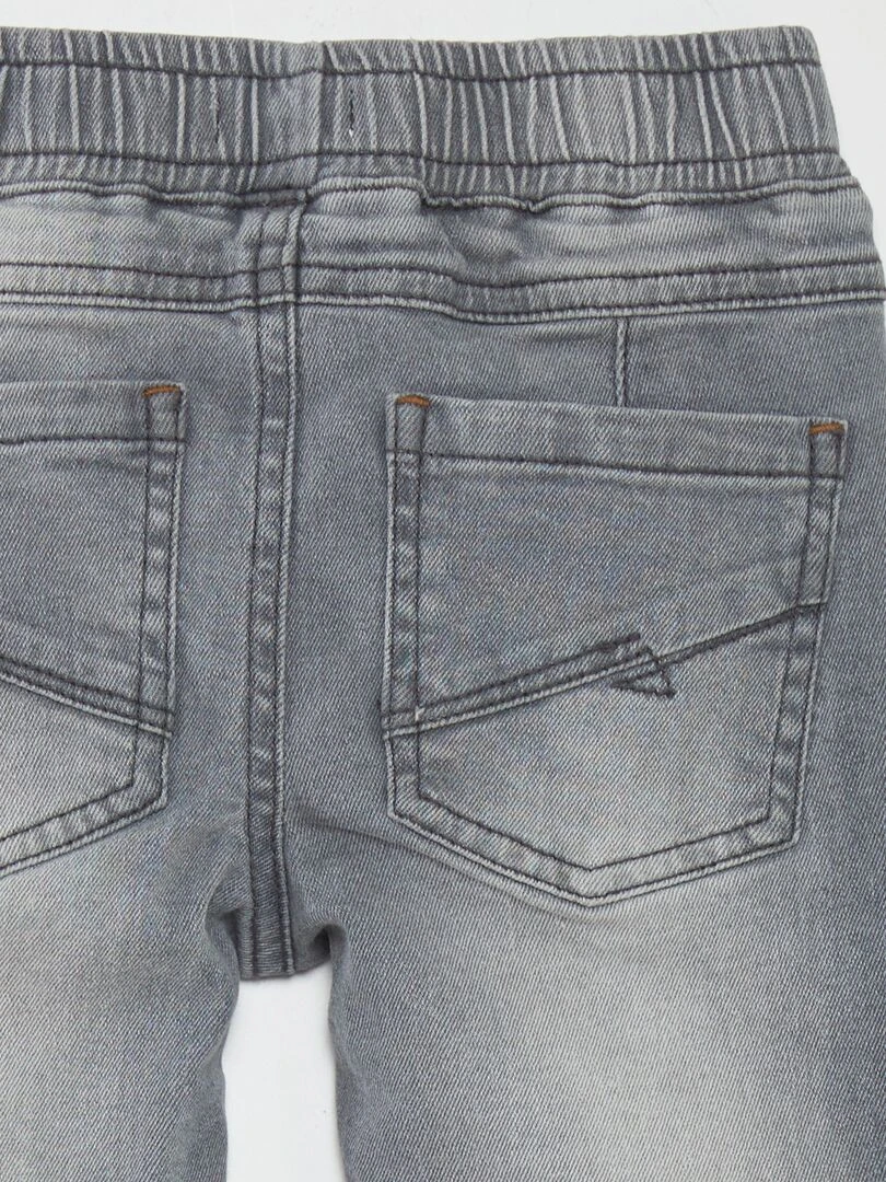 Jean à taille élastiquée avec cordons Gris délavé