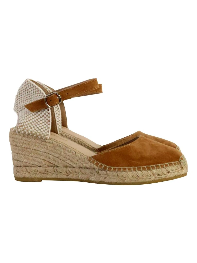 Sandale Compensée à Bride Natural World   Beige