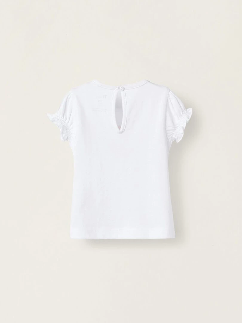 T shirt à manches courtes en coton pour nouveau né 'Seahorse' manches courtes NATURE TAKEOVER Blanc