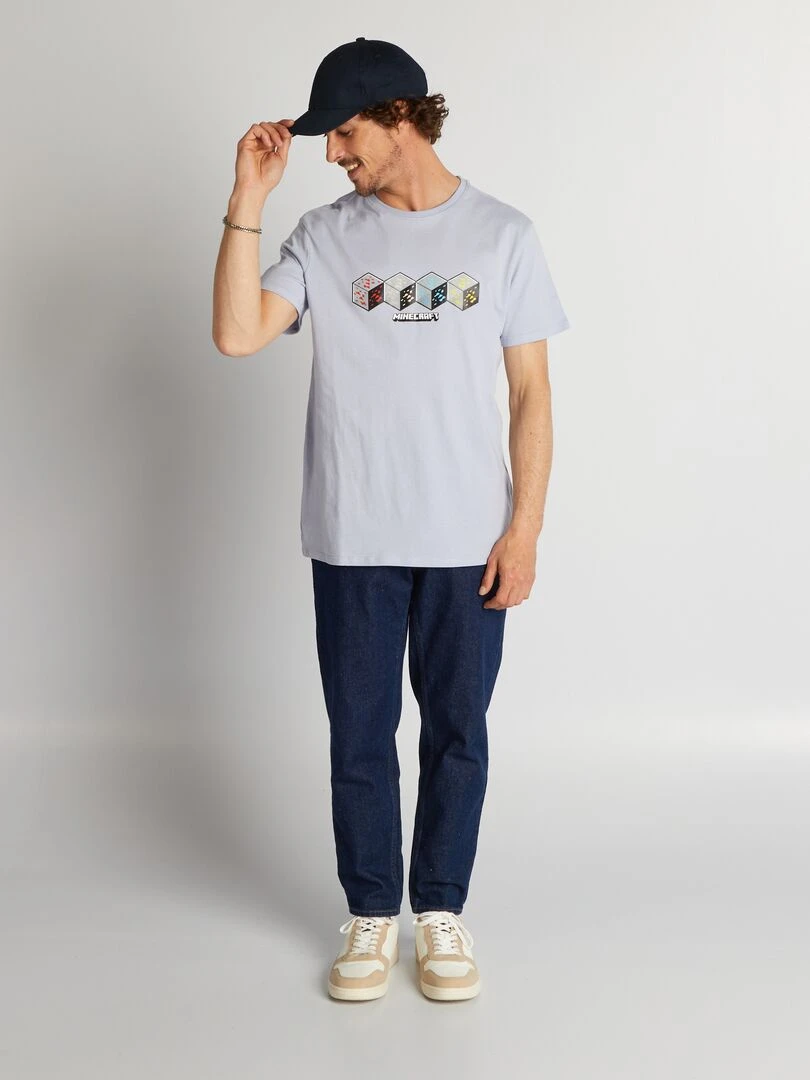 T shirt 'Minecraft' Bleu