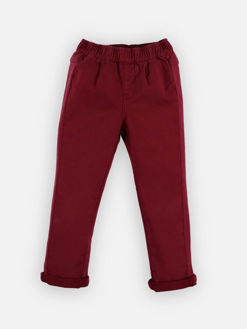 Pantalon "style & confort" en twill et molleton    Noukie's   Rouge