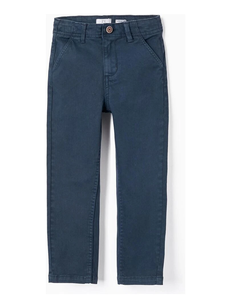 Pantalon En Sergé De Coton Pour Garçon 'Slim Fit' BROTHERS&SISTERS Bleu foncé