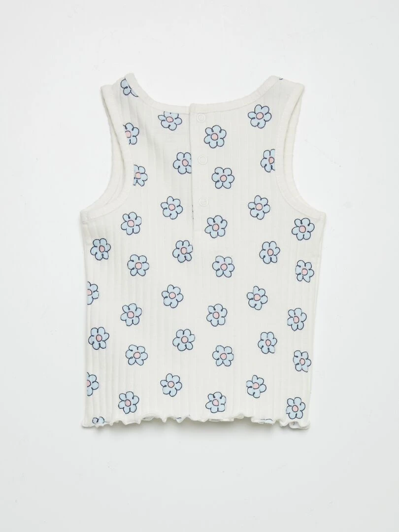 Ensemble débardeur + short côtelé   2 pièces   Blanc