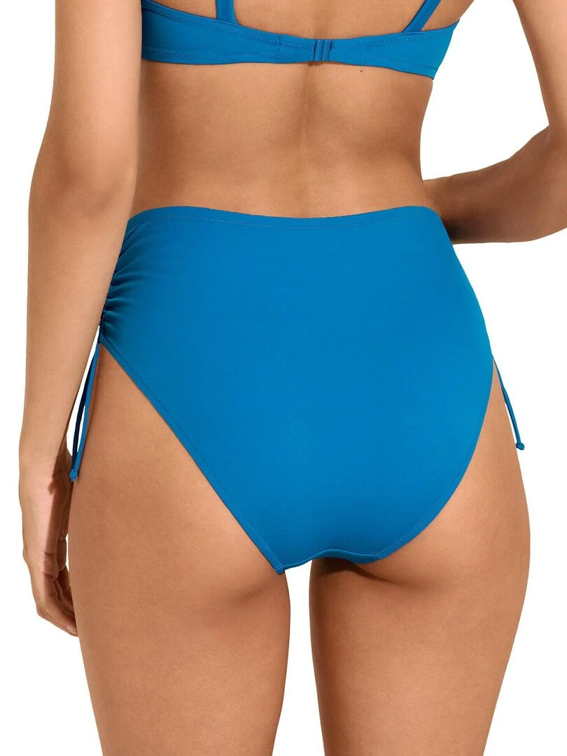 Bas maillot slip de bain taille haute côtés réglables Viviero Bleu turquoise