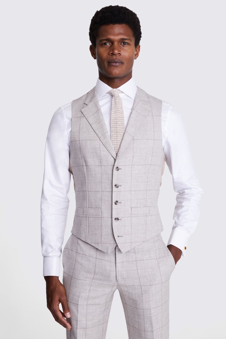 Slim Fit Khaki Donegal Waistcoat   Buy Online at Moss