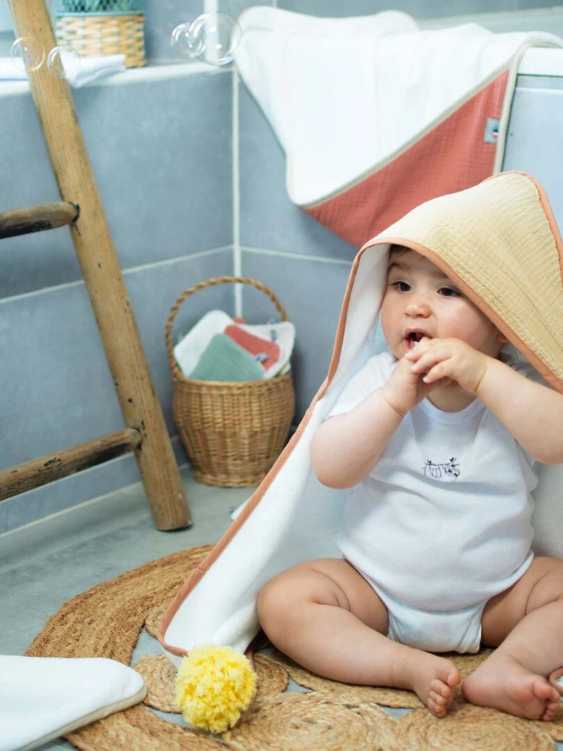 Cape de bain en gaze de coton  Jeanne   Marron noisette