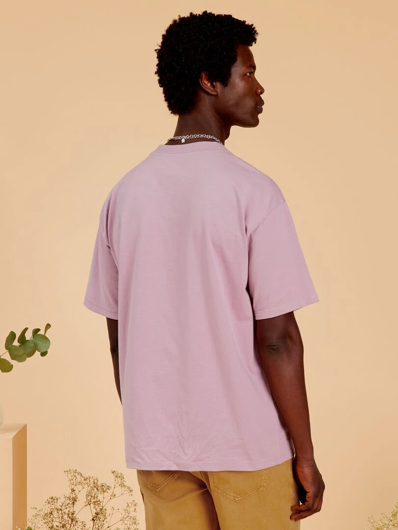 Tee shirt uni coupe large   Mauve fumé